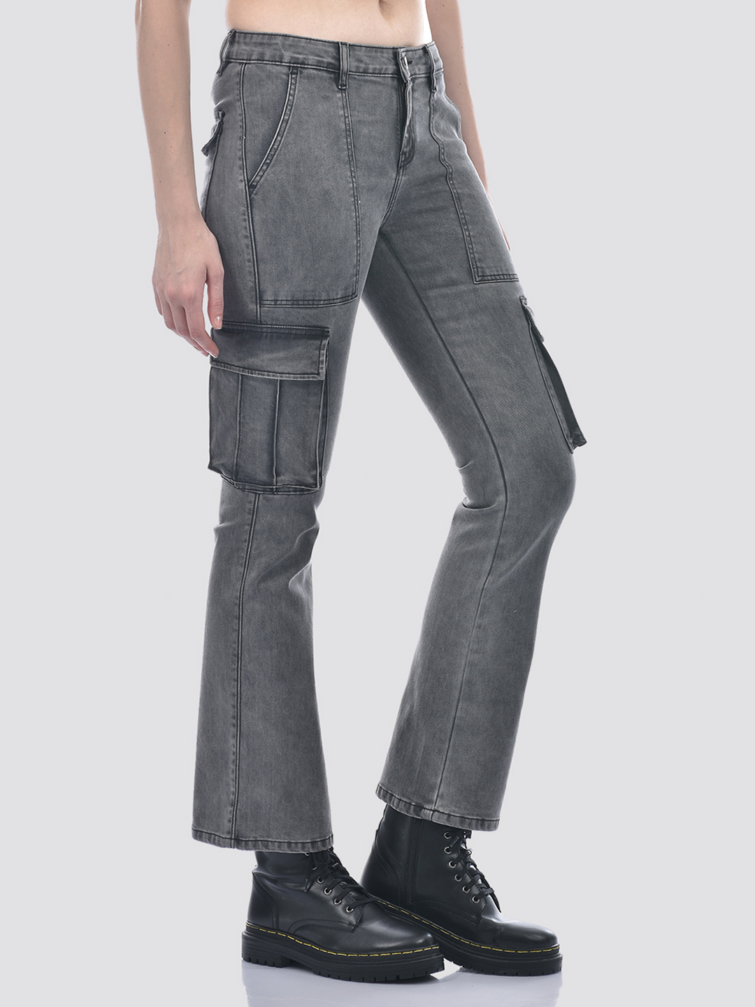 Numero Uno Women Grey Bootcut Leg Sustainable Jeans